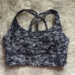 lululemon athletica Black & Gray Abstract Strappy Sports Bra